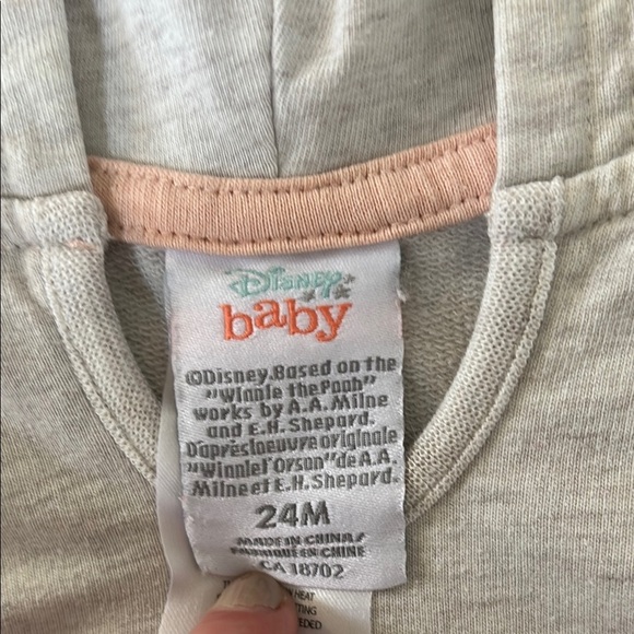 Disney Baby Grey Pooh Bear Hoodie 24m - Picture 4 of 7